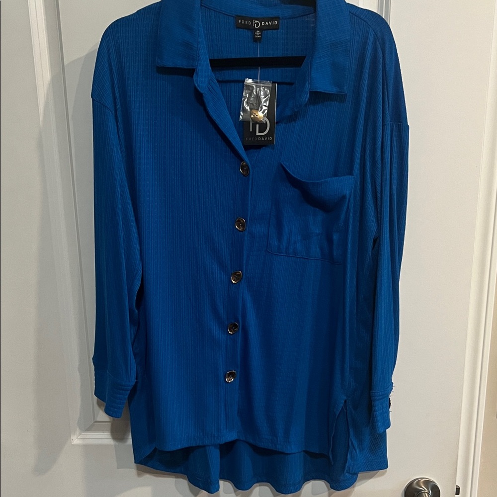 Fred David Royal Blue Button-Down Shirt